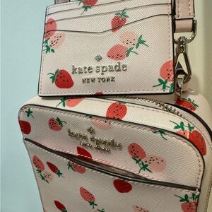 Kate Spade Strawberry Crossbody Bag with Matching Cardholder